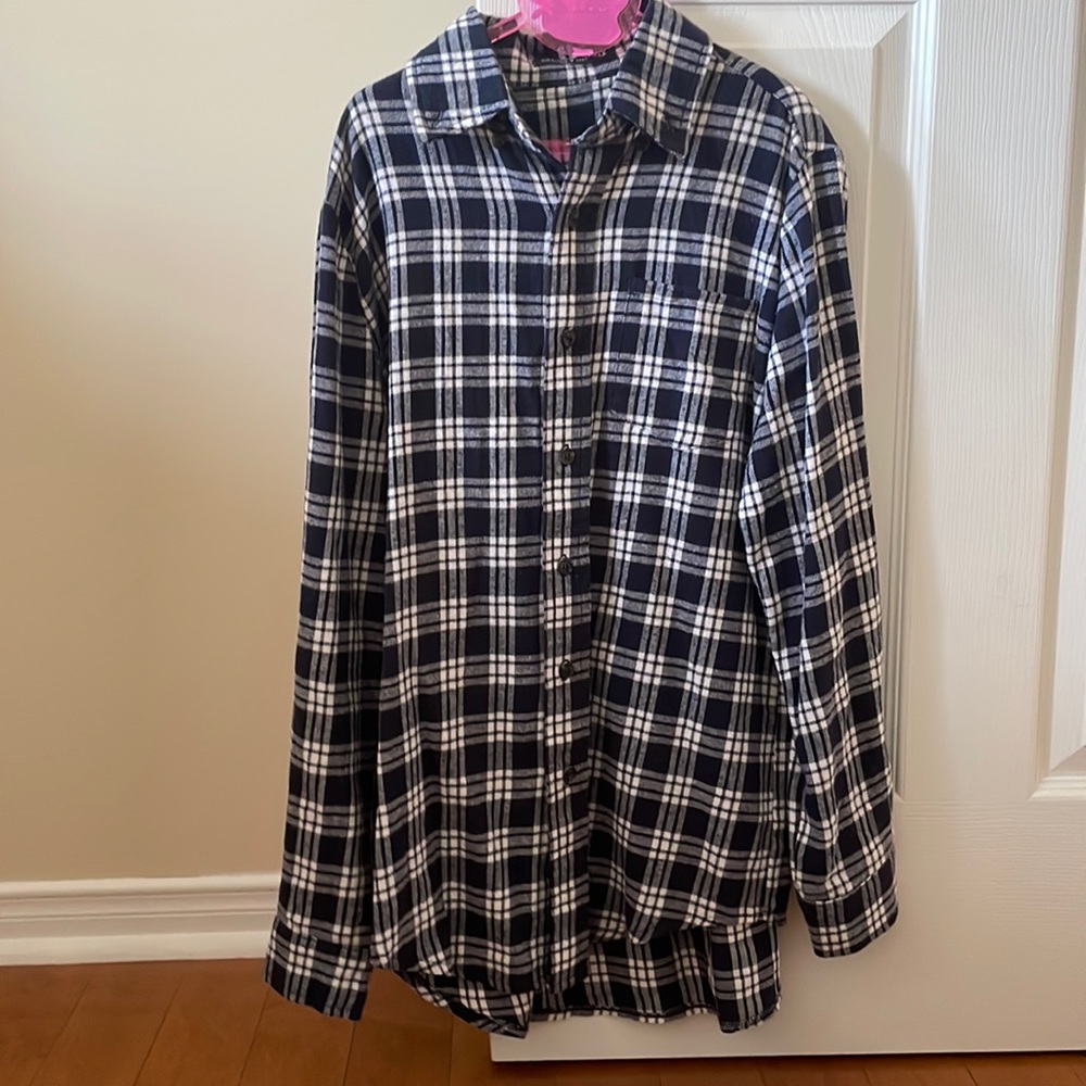 Flannel, blue & white